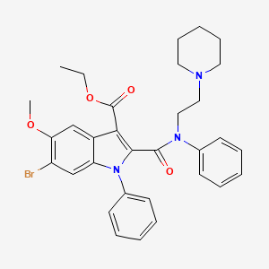 ethyl 6-bromo-5-methoxy-1-phenyl-2-{phenyl[2-(piperidin-1-yl)ethyl]carbamoyl}-1H-indole-3-carboxylate