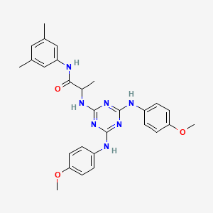 N~2~-{4,6-bis[(4-methoxyphenyl)amino]-1,3,5-triazin-2-yl}-N-(3,5-dimethylphenyl)alaninamide