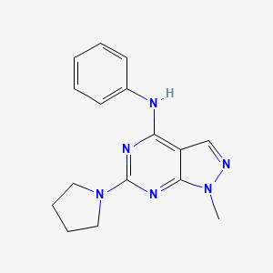 1-methyl-N-phenyl-6-(pyrrolidin-1-yl)-1H-pyrazolo[3,4-d]pyrimidin-4-amine