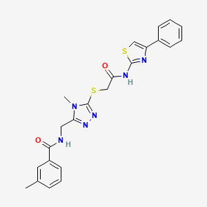 3-methyl-N-{[4-methyl-5-({2-oxo-2-[(4-phenyl-1,3-thiazol-2-yl)amino]ethyl}sulfanyl)-4H-1,2,4-triazol-3-yl]methyl}benzamide