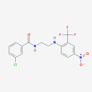 3-chloro-N-(2-{[4-nitro-2-(trifluoromethyl)phenyl]amino}ethyl)benzamide