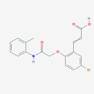 molecular formula C18H16BrNO4 B15150458 3-[5-Bromo-2-[2-(2-methylanilino)-2-oxoethoxy]phenyl]prop-2-enoic acid 