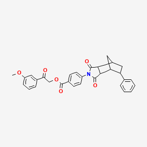 2-(3-methoxyphenyl)-2-oxoethyl 4-(1,3-dioxo-5-phenyloctahydro-2H-4,7-methanoisoindol-2-yl)benzoate