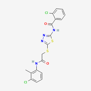 2-chloro-N-[5-({2-[(3-chloro-2-methylphenyl)amino]-2-oxoethyl}sulfanyl)-1,3,4-thiadiazol-2-yl]benzamide