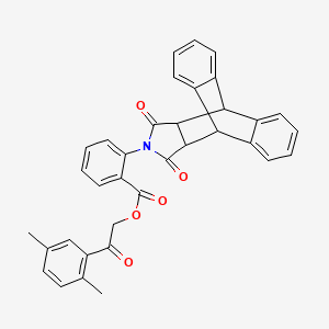 2-(2,5-Dimethylphenyl)-2-oxoethyl 2-(16,18-dioxo-17-azapentacyclo[6.6.5.0~2,7~.0~9,14~.0~15,19~]nonadeca-2,4,6,9,11,13-hexaen-17-yl)benzoate (non-preferred name)