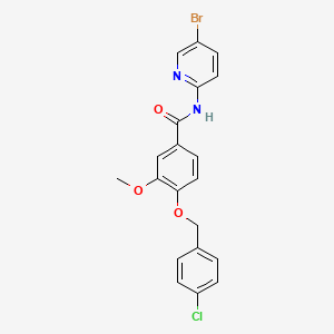 N-(5-bromopyridin-2-yl)-4-[(4-chlorophenyl)methoxy]-3-methoxybenzamide