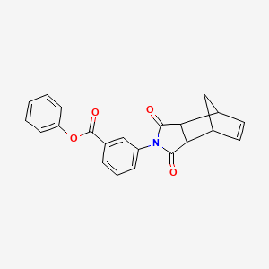 molecular formula C22H17NO4 B15151092 phenyl 3-(1,3-dioxo-1,3,3a,4,7,7a-hexahydro-2H-4,7-methanoisoindol-2-yl)benzoate 