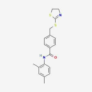 4-[(4,5-dihydro-1,3-thiazol-2-ylsulfanyl)methyl]-N-(2,4-dimethylphenyl)benzamide