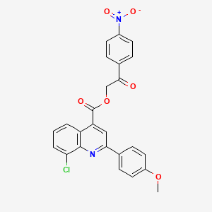 2-(4-Nitrophenyl)-2-oxoethyl 8-chloro-2-(4-methoxyphenyl)quinoline-4-carboxylate