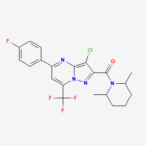 [3-Chloro-5-(4-fluorophenyl)-7-(trifluoromethyl)pyrazolo[1,5-a]pyrimidin-2-yl](2,6-dimethylpiperidin-1-yl)methanone