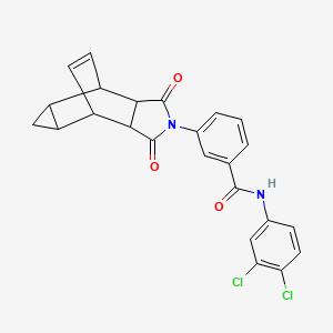 molecular formula C24H18Cl2N2O3 B15151370 N-(3,4-dichlorophenyl)-3-(1,3-dioxooctahydro-4,6-ethenocyclopropa[f]isoindol-2(1H)-yl)benzamide 