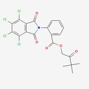 molecular formula C21H15Cl4NO5 B15151377 3,3-dimethyl-2-oxobutyl 2-(4,5,6,7-tetrachloro-1,3-dioxo-1,3-dihydro-2H-isoindol-2-yl)benzoate 