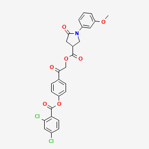 2-(4-{[(2,4-Dichlorophenyl)carbonyl]oxy}phenyl)-2-oxoethyl 1-(3-methoxyphenyl)-5-oxopyrrolidine-3-carboxylate