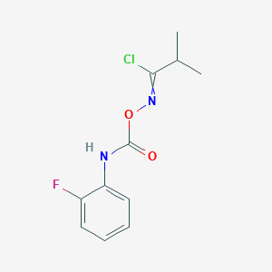 N-{[(2-fluorophenyl)carbamoyl]oxy}-2-methylpropanimidoyl chloride