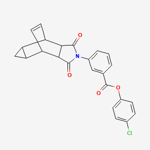 molecular formula C24H18ClNO4 B15151426 4-chlorophenyl 3-(1,3-dioxooctahydro-4,6-ethenocyclopropa[f]isoindol-2(1H)-yl)benzoate 