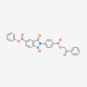 phenyl 1,3-dioxo-2-{4-[(2-oxo-2-phenylethoxy)carbonyl]phenyl}-2,3-dihydro-1H-isoindole-5-carboxylate