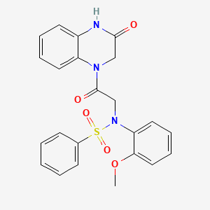 N-(2-methoxyphenyl)-N-[2-oxo-2-(3-oxo-2,4-dihydroquinoxalin-1-yl)ethyl]benzenesulfonamide