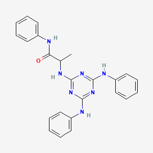 molecular formula C24H23N7O B15151590 N~2~-[4,6-bis(phenylamino)-1,3,5-triazin-2-yl]-N-phenylalaninamide 