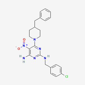 6-(4-benzylpiperidin-1-yl)-N~2~-(4-chlorobenzyl)-5-nitropyrimidine-2,4-diamine