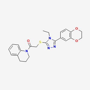 2-{[5-(2,3-dihydro-1,4-benzodioxin-6-yl)-4-ethyl-4H-1,2,4-triazol-3-yl]sulfanyl}-1-(3,4-dihydroquinolin-1(2H)-yl)ethanone