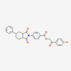 2-(4-bromophenyl)-2-oxoethyl 4-(1,3-dioxo-5-phenyloctahydro-2H-isoindol-2-yl)benzoate