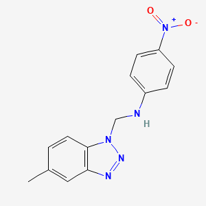 molecular formula C14H13N5O2 B15151688 N-[(5-methyl-1H-benzotriazol-1-yl)methyl]-4-nitroaniline 