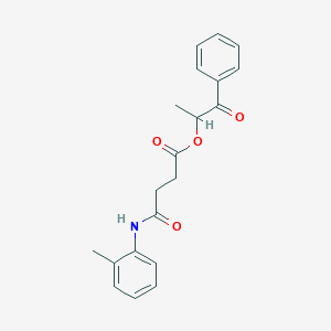 molecular formula C20H21NO4 B15151720 1-Oxo-1-phenylpropan-2-yl 4-[(2-methylphenyl)amino]-4-oxobutanoate 