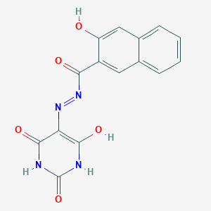 molecular formula C15H10N4O5 B15151727 3-hydroxy-N'-(2,4,6-trioxotetrahydropyrimidin-5(2H)-ylidene)naphthalene-2-carbohydrazide 