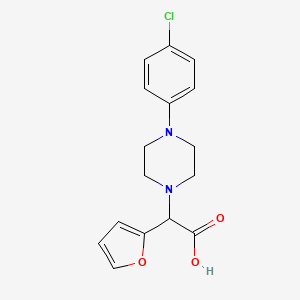 2-(4-(4-Chlorophenyl)piperazin-1-yl)-2-(furan-2-yl)acetic acid