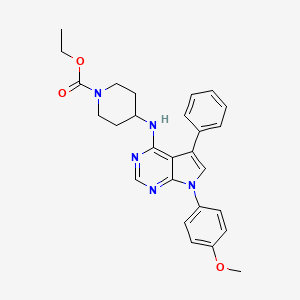 molecular formula C27H29N5O3 B15151751 Ethyl 4-{[7-(4-methoxyphenyl)-5-phenylpyrrolo[2,3-D]pyrimidin-4-YL]amino}piperidine-1-carboxylate 