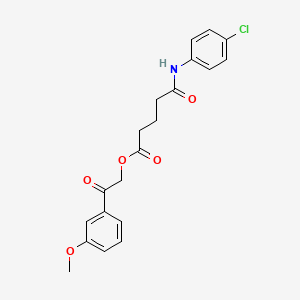 2-(3-Methoxyphenyl)-2-oxoethyl 5-[(4-chlorophenyl)amino]-5-oxopentanoate