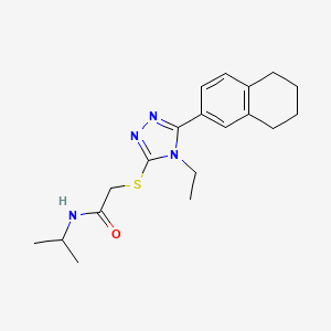 2-{[4-ethyl-5-(5,6,7,8-tetrahydronaphthalen-2-yl)-4H-1,2,4-triazol-3-yl]sulfanyl}-N-(propan-2-yl)acetamide