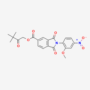 molecular formula C22H20N2O8 B15151793 3,3-dimethyl-2-oxobutyl 2-(2-methoxy-4-nitrophenyl)-1,3-dioxo-2,3-dihydro-1H-isoindole-5-carboxylate 