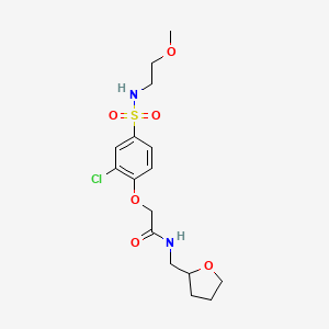 2-{2-chloro-4-[(2-methoxyethyl)sulfamoyl]phenoxy}-N-(tetrahydrofuran-2-ylmethyl)acetamide