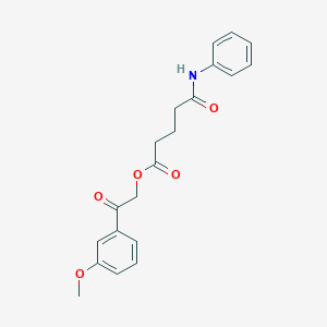 molecular formula C20H21NO5 B15151837 2-(3-Methoxyphenyl)-2-oxoethyl 5-oxo-5-(phenylamino)pentanoate 