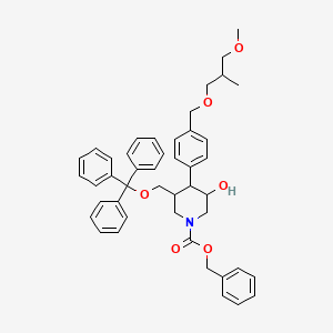 molecular formula C45H49NO6 B1515187 Benzyl 3-hydroxy-4-{4-[(3-methoxy-2-methylpropoxy)methyl]phenyl}-5-[(triphenylmethoxy)methyl]piperidine-1-carboxylate CAS No. 1018478-41-5