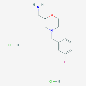 molecular formula C12H19Cl2FN2O B1515190 c-[4-(3-Fluorobenzyl)morpholin-2-yl]methylamine dihydrochloride CAS No. 407640-28-2