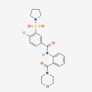 4-chloro-N-[2-(morpholin-4-ylcarbonyl)phenyl]-3-(pyrrolidin-1-ylsulfonyl)benzamide