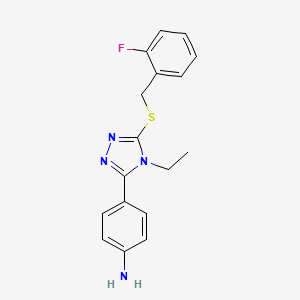 4-{4-ethyl-5-[(2-fluorobenzyl)sulfanyl]-4H-1,2,4-triazol-3-yl}aniline