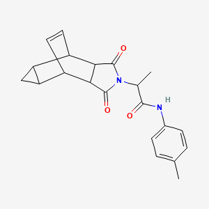 molecular formula C21H22N2O3 B15151960 2-(1,3-dioxooctahydro-4,6-ethenocyclopropa[f]isoindol-2(1H)-yl)-N-(4-methylphenyl)propanamide 