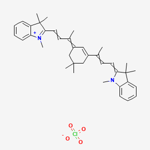molecular formula C38H47ClN2O4 B1515198 2-(3-{5,5-Dimethyl-3-[4-(1,3,3-trimethyl-1,3-dihydro-2H-indol-2-ylidene)but-2-en-2-yl]cyclohex-2-en-1-ylidene}but-1-en-1-yl)-1,3,3-trimethyl-3H-indol-1-ium perchlorate CAS No. 92569-97-6