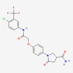 1-[4-(2-{[4-Chloro-3-(trifluoromethyl)phenyl]amino}-2-oxoethoxy)phenyl]-5-oxopyrrolidine-3-carboxamide