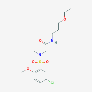 N~2~-[(5-chloro-2-methoxyphenyl)sulfonyl]-N-(3-ethoxypropyl)-N~2~-methylglycinamide