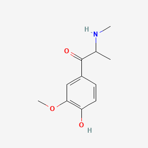molecular formula C11H15NO3 B1515214 1-Propanone, 1-(4-hydroxy-3-methoxyphenyl)-2-(methylamino)- CAS No. 916177-15-6