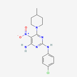 N~2~-(4-chlorophenyl)-6-(4-methylpiperidin-1-yl)-5-nitropyrimidine-2,4-diamine