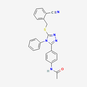 N-(4-{5-[(2-cyanobenzyl)sulfanyl]-4-phenyl-4H-1,2,4-triazol-3-yl}phenyl)acetamide