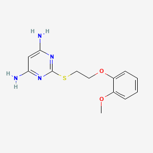 2-{[2-(2-Methoxyphenoxy)ethyl]sulfanyl}pyrimidine-4,6-diamine