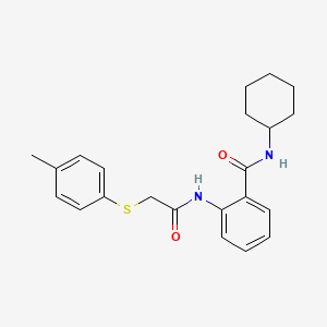 N-cyclohexyl-2-({[(4-methylphenyl)sulfanyl]acetyl}amino)benzamide