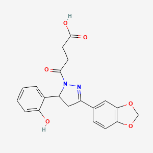 4-[3-(1,3-benzodioxol-5-yl)-5-(2-hydroxyphenyl)-4,5-dihydro-1H-pyrazol-1-yl]-4-oxobutanoic acid