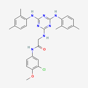 N~2~-{4,6-bis[(2,4-dimethylphenyl)amino]-1,3,5-triazin-2-yl}-N-(3-chloro-4-methoxyphenyl)glycinamide